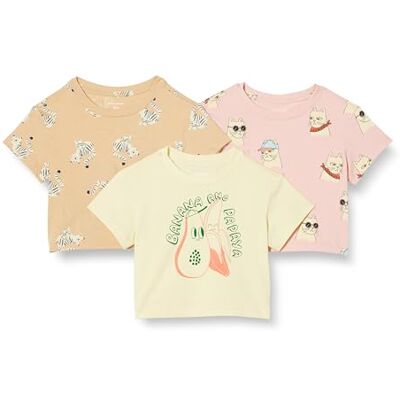 Amazon Essentials kortärmad t-shirt för flickor, Cool katt/tiger/tropisk frukt, 4 år Amazon Essentials kortärmad t-shirt för flickor, Cool katt/tiger/tropisk frukt, 4 år