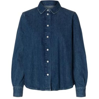 SELECTED WOMEN Slfbea Noa Ls regular shirt Noos, Mellanblå denim, 36 SELECTED WOMEN Slfbea Noa Ls regular shirt Noos, Mellanblå denim, 36