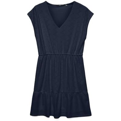 VERO MODA Vmkim Cs V-neck Short Dress JRS Ga, marinblå blazer, M VERO MODA Vmkim Cs V-neck Short Dress JRS Ga, marinblå blazer, M