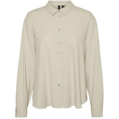 VERO MODA Dam Vmjesmilo Ls skjorta WVN Ga Noos blus, Silverfoder, S VERO MODA Dam Vmjesmilo Ls skjorta WVN Ga Noos blus, Silverfoder, S