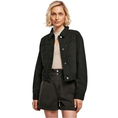Urban Classics Dam kort boxy arbetarjacka jacka, svart, L Urban Classics Dam kort boxy arbetarjacka jacka, svart, L