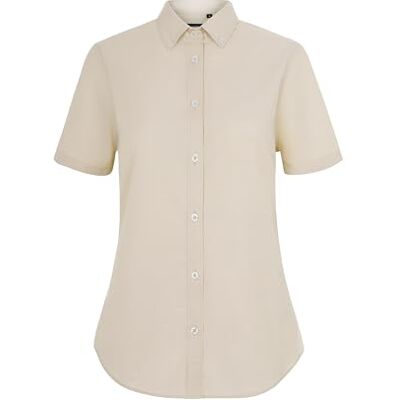 VELILLA 405025S, Oxford stretch kortärmad damskjorta, ljusbeige, storlek 2XL, Ljusbeige, XXL VELILLA 405025S, Oxford stretch kortärmad damskjorta, ljusbeige, storlek 2XL, Ljusbeige, XXL
