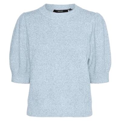 VERO MODA VMDOFFY 2/4 O-hals tröja GA NOOS, Kashmirblå/detalj: melerad, S VERO MODA VMDOFFY 2/4 O-hals tröja GA NOOS, Kashmirblå/detalj: melerad, S