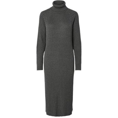 YAS Stickad klänning för kvinnor MAVI, Medium grå melerad, XL YAS Stickad klänning för kvinnor MAVI, Medium grå melerad, XL