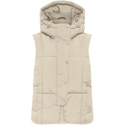 JDY wonder kort huva damväst OTW Sij, Moonbeam, XS JDY wonder kort huva damväst OTW Sij, Moonbeam, XS