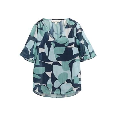TOM TAILOR damblus, 37800 – gröna prickar och former design, 34 TOM TAILOR damblus, 37800 – gröna prickar och former design, 34