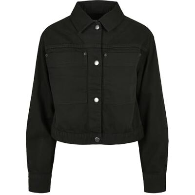 Urban Classics Dam kort boxy arbetarjacka jacka, svart, S Urban Classics Dam kort boxy arbetarjacka jacka, svart, S