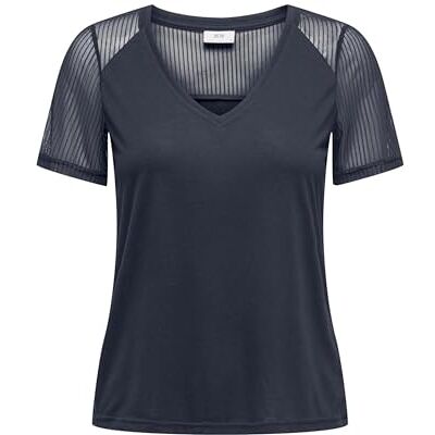JDY stinne S/S randig mesh top JRS, Totalförmörkelse, S JDY stinne S/S randig mesh top JRS, Totalförmörkelse, S