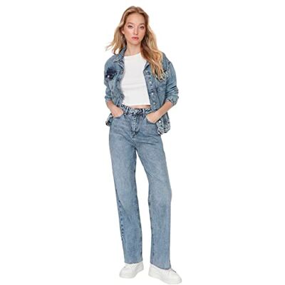 Trendyol Dam TWOAW23JE00083/Açık Mavi jeans, ljusblå, 36, Ljusblått, 62 SE Trendyol Dam TWOAW23JE00083/Açık Mavi jeans, ljusblå, 36, Ljusblått, 62 SE