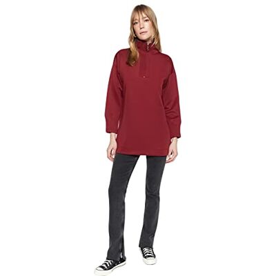 Trendyol Sweatshirt Tröja Dam – vinröd – överdimensionerad, Vinröd, L Trendyol Sweatshirt Tröja Dam – vinröd – överdimensionerad, Vinröd, L