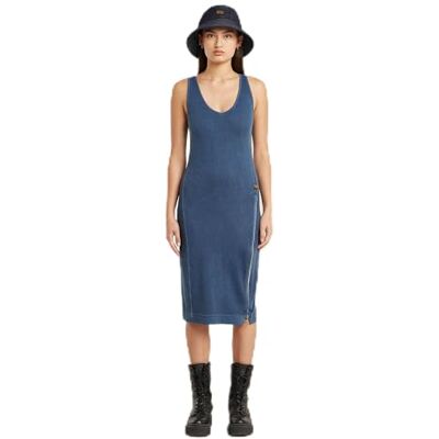 G-STAR Dam asymmetrisk dragkedja Wmn Casual klänning, Blå (Mid Blue Gd D26593-e040-h362), L G-STAR Dam asymmetrisk dragkedja Wmn Casual klänning, Blå (Mid Blue Gd D26593-e040-h362), L
