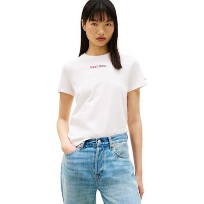 Tommy Jeans dam Tjw Reg Essential Logo 2 Tee Ext Dw0Dw21842 S/S t-shirt, vit (Ecru), XL_Plus Tommy Jeans dam Tjw Reg Essential Logo 2 Tee Ext Dw0Dw21842 S/S t-shirt, vit (Ecru), XL_Plus
