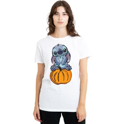 Lilo and Stitch Lilo och söm pumpa skiss dam t-shirt, vit, stor, Vitt, L Lilo and Stitch Lilo och söm pumpa skiss dam t-shirt, vit, stor, Vitt, L