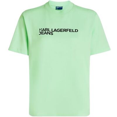 KARL LAGERFELD JEANS , Dam, Vanlig Kortärm Essential Logo T-Shirt, Regular Fit, Blå, XS KARL LAGERFELD JEANS , Dam, Vanlig Kortärm Essential Logo T-Shirt, Regular Fit, Blå, XS