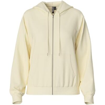 PIECES Dam Pcchilli Ls Zip Hoodie Noos Bc Sweatshirt med huva, vit peppar, XL, Vit peppar, XL PIECES Dam Pcchilli Ls Zip Hoodie Noos Bc Sweatshirt med huva, vit peppar, XL, Vit peppar, XL