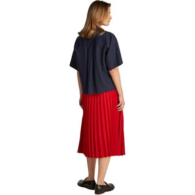 Tommy Hilfiger ESS LINNE RELAXED S/S SHIRT WW0WW44720, blå, 40, Blå (mörk natt marinblå), 66 SE Tommy Hilfiger ESS LINNE RELAXED S/S SHIRT WW0WW44720, blå, 40, Blå (mörk natt marinblå), 66 SE