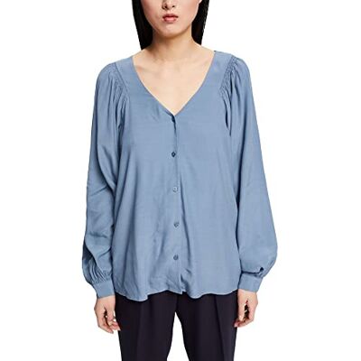 ESPRIT Collection Damer 022EO1F304 blus, 420/grå blå, standard ESPRIT Collection Damer 022EO1F304 blus, 420/grå blå, standard