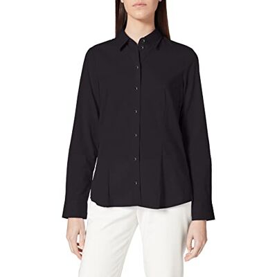Seidensticker Damskjortblus, långärmad, regular fit, enfärgad, strykfri blus, svart, 52 SE Seidensticker Damskjortblus, långärmad, regular fit, enfärgad, strykfri blus, svart, 52 SE