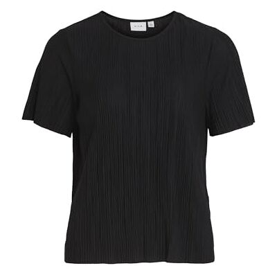Vila dam Viplisa O-Neck S/S Top Noos t-shirt, Svart skönhet, XXL Vila dam Viplisa O-Neck S/S Top Noos t-shirt, Svart skönhet, XXL