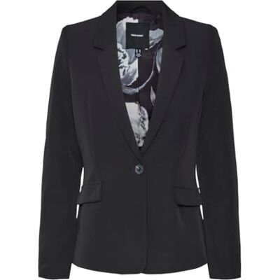 VERO MODA VMKACANDRA LS Fitted Blazer, Svart/detalj: blomfoder, 36 VERO MODA VMKACANDRA LS Fitted Blazer, Svart/detalj: blomfoder, 36