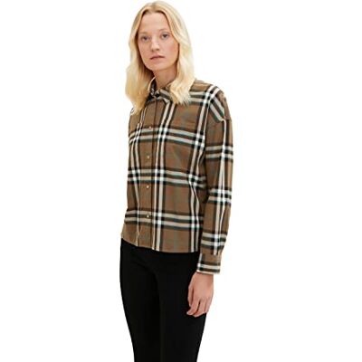 TOM TAILOR Damer skjorta blus med rutmönster 1034022, 30679 Tarmac Big Check Woven, 32 TOM TAILOR Damer skjorta blus med rutmönster 1034022, 30679 Tarmac Big Check Woven, 32