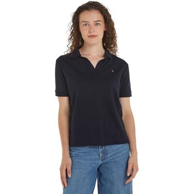 Tommy Hilfiger dam RLX öppen placket Lyocell Polo Ss S/S pikétröjor, blå, XS, Öken himmel, XS Tommy Hilfiger dam RLX öppen placket Lyocell Polo Ss S/S pikétröjor, blå, XS, Öken himmel, XS