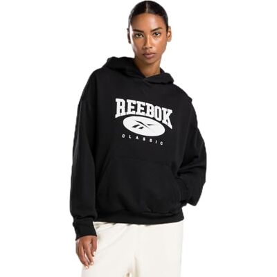 Reebok CL AE stor logotyp FT huvtröja svart, Svart, M Reebok CL AE stor logotyp FT huvtröja svart, Svart, M