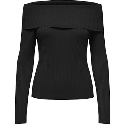 ONLY A/S ONLKATIA LS Off Shoulder KNT, svart, XS ONLY A/S ONLKATIA LS Off Shoulder KNT, svart, XS