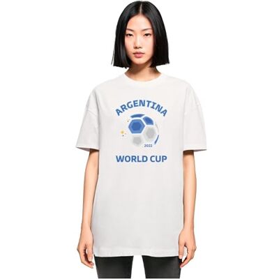 MERCHCODE Dam-t-shirt Ladies Argentina World Cup överdimensionerad pojkvän te, överdimensionerad passform, bomull 100%, 3XL, Vit, 3XL MERCHCODE Dam-t-shirt Ladies Argentina World Cup överdimensionerad pojkvän te, överdimensionerad passform, bomull 100%, 3XL, Vit, 3XL