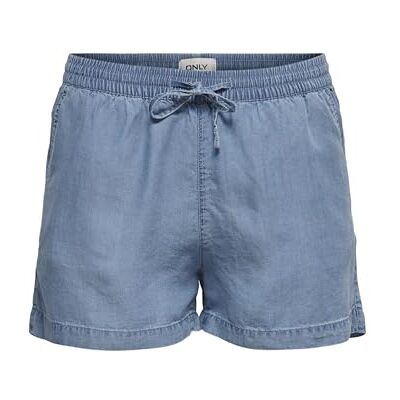 ONLY Dam Onlpema Lyocell Life DNM box shorts, Mellanblå denim, XL ONLY Dam Onlpema Lyocell Life DNM box shorts, Mellanblå denim, XL