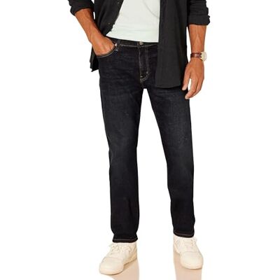 Amazon Essentials mäns rak passform jeans, mörk indigo batikfärg, 34 W x 31 L Amazon Essentials mäns rak passform jeans, mörk indigo batikfärg, 34 W x 31 L