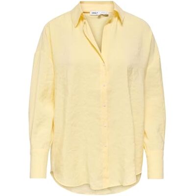 ONLY Dam Onlzazima L/S lös WVN Noos överdimensionerad skjorta med knappstängning och längre rygg, dubbel kräm, M ONLY Dam Onlzazima L/S lös WVN Noos överdimensionerad skjorta med knappstängning och längre rygg, dubbel kräm, M