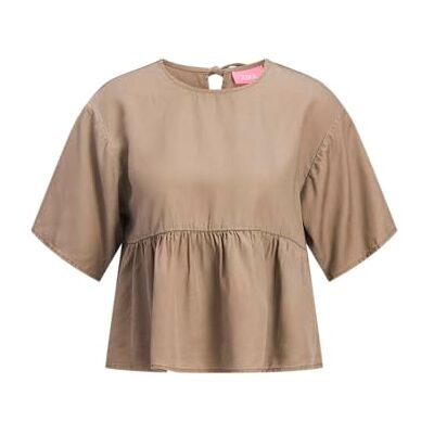 JACK & JONES Jxsigrid Tencel Ss Top WVN Ln, Fjädergrå, S JACK & JONES Jxsigrid Tencel Ss Top WVN Ln, Fjädergrå, S