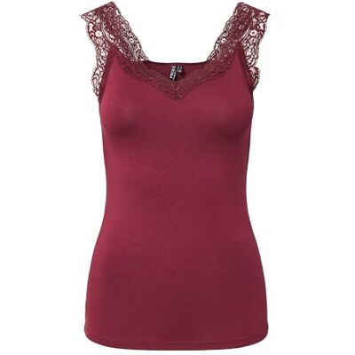 PIECES Pcbarbera Lace Top Noos Bc, tawny port, XS PIECES Pcbarbera Lace Top Noos Bc, tawny port, XS