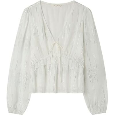 Springfield Lurex blus med V-hals, brun, 34 dam Springfield Lurex blus med V-hals, brun, 34 dam