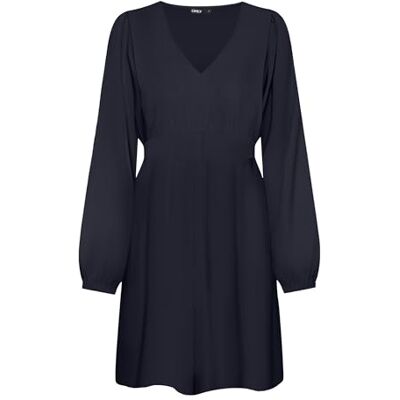 ONLY Onlnova Life VIS L/S SIRI klänning SOLID, natthimmel, S ONLY Onlnova Life VIS L/S SIRI klänning SOLID, natthimmel, S