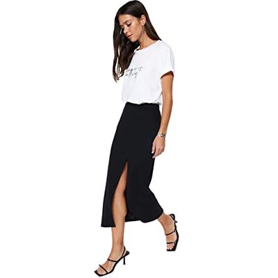 Trendyol kvinna pennkjol smal passform stickad kjol, svart, XS, Svart, XS Trendyol kvinna pennkjol smal passform stickad kjol, svart, XS, Svart, XS