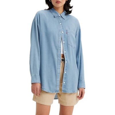 Levi's dam Shirt Nola Oversized Shirt, blå, S Levi's dam Shirt Nola Oversized Shirt, blå, S