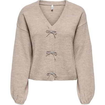 ONLY Onldonna Ls Bow V-hals KNT, Pimpsten, XL ONLY Onldonna Ls Bow V-hals KNT, Pimpsten, XL