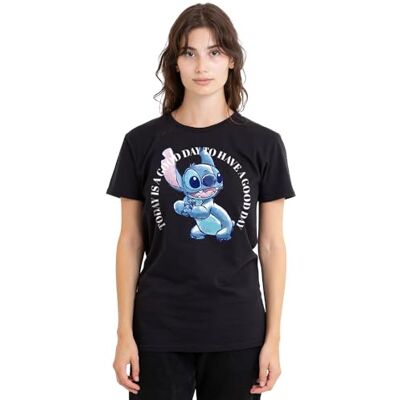Lilo and Stitch Lilo Stitch Good Day dam t-shirt, svart, liten, Svart, S Lilo and Stitch Lilo Stitch Good Day dam t-shirt, svart, liten, Svart, S