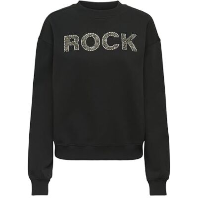 ONLY Onlcora L/S O-Neck Application Box SWT, svart, M ONLY Onlcora L/S O-Neck Application Box SWT, svart, M