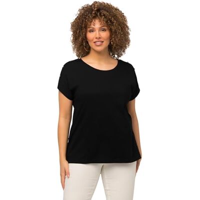 Ulla Popken , Damer, stora storlekar, t-shirt, svart, 46-48 Ulla Popken , Damer, stora storlekar, t-shirt, svart, 46-48