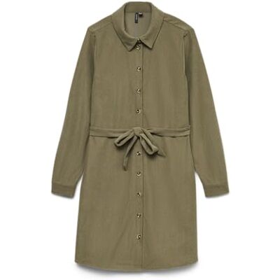 VERO MODA Vmelly L/S kort skjorta klänning WVN Ga, Druva blad, L VERO MODA Vmelly L/S kort skjorta klänning WVN Ga, Druva blad, L