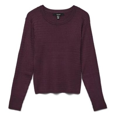 VERO MODA Vmsilje Ls O-hals kabel tröja Noos, Vinprovning, XL VERO MODA Vmsilje Ls O-hals kabel tröja Noos, Vinprovning, XL