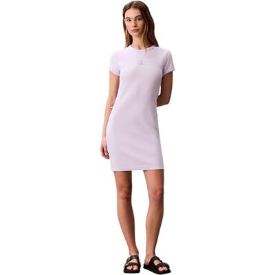 Calvin kvinnors Ss Monologo Baby Rib miniklänning LV047F241G klänningar, multi, XL Calvin kvinnors Ss Monologo Baby Rib miniklänning LV047F241G klänningar, multi, XL