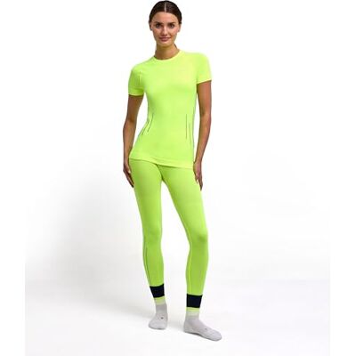 FALKE dam Baselayer-Shirt Warm Round Neck W S/s Ts funktionsmaterial snabbtorkande 1 styck, gul Lightning 1690 trend, XL FALKE dam Baselayer-Shirt Warm Round Neck W S/s Ts funktionsmaterial snabbtorkande 1 styck, gul Lightning 1690 trend, XL