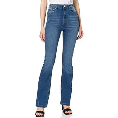 NA-KD Skinny Bootcut jeans för kvinnor, Mellanblått, 36 SE NA-KD Skinny Bootcut jeans för kvinnor, Mellanblått, 36 SE
