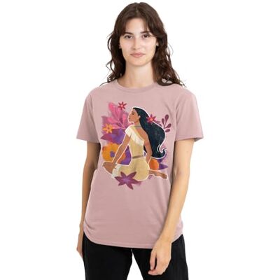 Pocahontas blommor dam t-shirt, rosa, XX-Large, Rosa, XXL Pocahontas blommor dam t-shirt, rosa, XX-Large, Rosa, XXL
