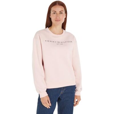 Tommy Hilfiger Dam MDRN REG CORP LOGO C-NK SWTSHRT pullover sweatshirt, delikat rosa, XXS, Delikat rosa, XXS Tommy Hilfiger Dam MDRN REG CORP LOGO C-NK SWTSHRT pullover sweatshirt, delikat rosa, XXS, Delikat rosa, XXS