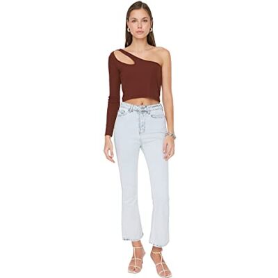 Trendyol Jeans med hög midja och utsvängda ben, BLÅ, 60 SE Trendyol Jeans med hög midja och utsvängda ben, BLÅ, 60 SE
